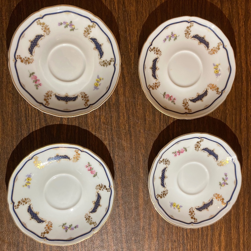 4 Vintage Mikasa Plates with Multi-color Regal Floral Design